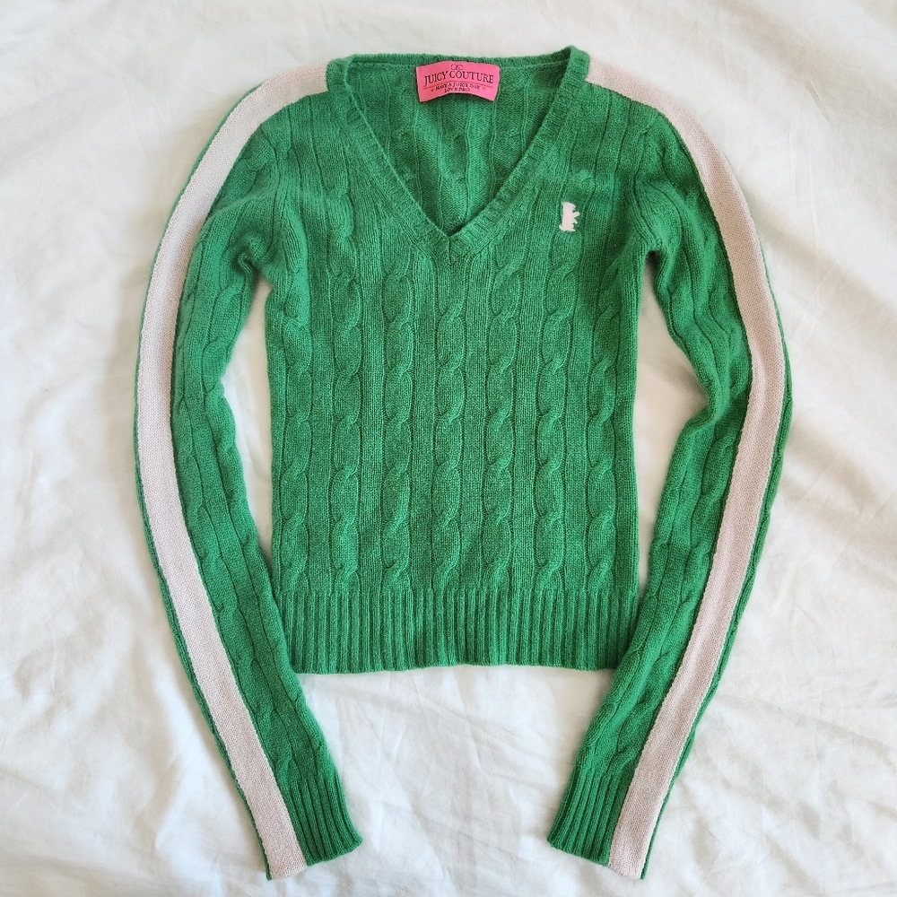 Rare vintage Y2K Juicy Couture Green Cashmere Sweater